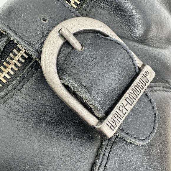 Vintage Harley-Davidson Tall Boots Women 6 Black Riding Eagle Logo Leather - Picture 11 of 16